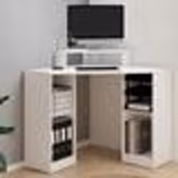 IDMARKET Bureau dangle HARRY blanc gain de place bureau informatique avec rangements