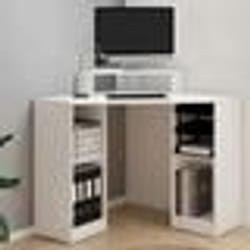 IDMARKET Bureau dangle HARRY blanc gain de place bureau informatique avec rangements