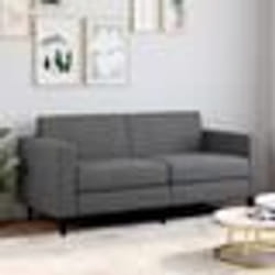 IDMARKET Canapé 3 places CALLIE en tissu gris anthracite