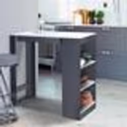 IDMARKET Table de bar BARTH 2 à 4 personnes bois gris plateau blanc