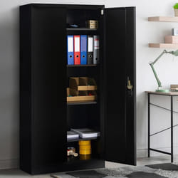 IDMARKET Armoire métallique 80 cm 5 niveaux noire