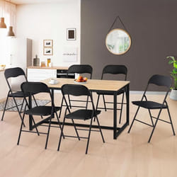 IDMARKET Lot de 6 chaises pliantes KITY noires en PU