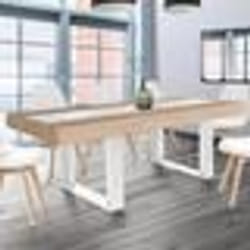 IDMARKET Table à manger extensible rectangle PHOENIX 4-8 personnes bois et blanc bande centrale blanche 160-200 cm