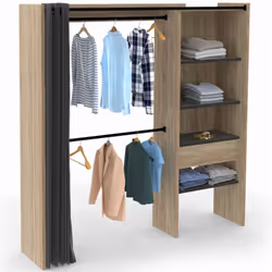 Description générale Aménagez votre chambre, dressing, bureau ou entrée avec le dressing MARTY en bois et noir. Grâce à ses d ...