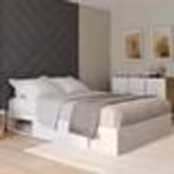 IDMARKET Cadre de lit double SALEM avec rangements et sommier 140 x 190 cm blanc