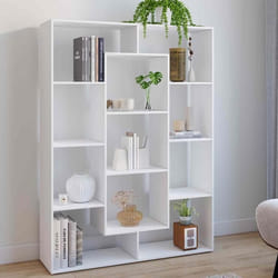 IDMARKET Etagère bibliothèque COLETTE avec 11 compartiments blanc 143 cm