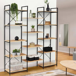 IDMARKET Étagère bibliothèque trio 5 niveaux DETROIT design industriel 170 cm