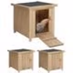 IDMARKET Lot de 3 clapiers en bois pondoirs pour poules nichoirs avec fond