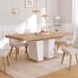 IDMARKET Table à manger extensible rectangle ELIAD 6-10 personnes bois et blanc 160-200 cm