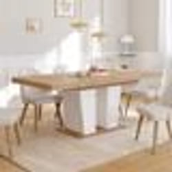 IDMARKET Table à manger extensible rectangle ELIAD 6-10 personnes bois et blanc 160-200 cm