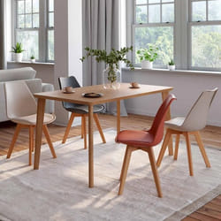 IDMARKET Lot de 4 chaises de salle à manger SARA scandinaves gris foncé terracotta beige x2