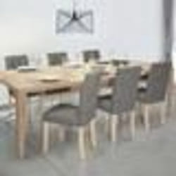 IDMARKET Lot de 6 chaises POLGA capitonnées grises pour salle à manger