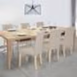 IDMARKET Lot de 6 chaises POLGA capitonnées beiges pour salle à manger