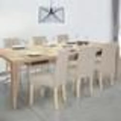 IDMARKET Lot de 6 chaises POLGA capitonnées beiges pour salle à manger