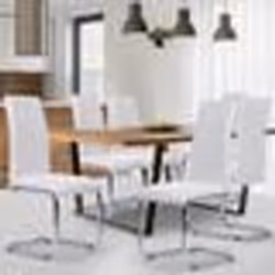 IDMARKET Lot de 6 chaises MIA blanches pour salle à manger