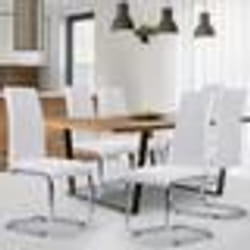 IDMARKET Lot de 6 chaises MIA blanches pour salle à manger