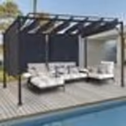 IDMARKET Pergola édition luxe lames orientables 3x3 M et 4 stores gris anthracite