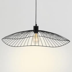 IDMARKET Suspension filaire en métal noir diamètre 60 cm
