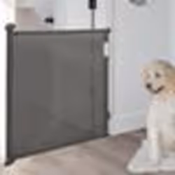 IDMARKET Barrière de sécurité rétractable pour animaux domestiques 130 cm gris