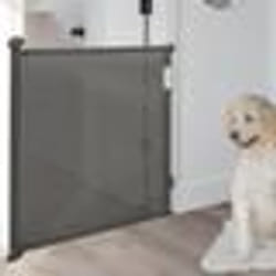 IDMARKET Barrière de sécurité rétractable pour animaux domestiques 130 cm gris
