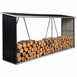 Conservez durablement votre bois de chauffage grâce à notre abri de stockage pour bûches de 4 m³. Bien plus qu'un simple espa ...