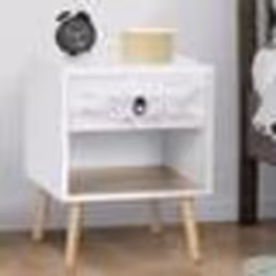 IDMARKET Lot de 2 tables de chevet BAHIA 1 tiroir avec niche scandinave