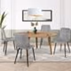IDMARKET Lot de 4 chaises MILA en velours gris clair pour salle à manger