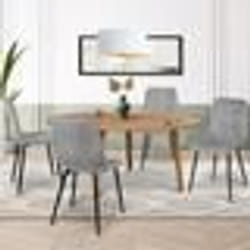 IDMARKET Lot de 4 chaises MILA en velours gris clair pour salle à manger