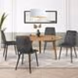 IDMARKET Lot de 4 chaises MILA en velours gris foncé pour salle à manger