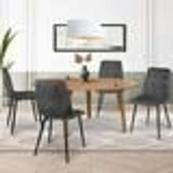 IDMARKET Lot de 4 chaises MILA en velours gris foncé pour salle à manger
