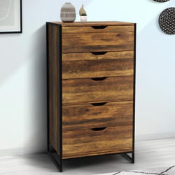 IDMARKET Chiffonnier 5 tiroirs HAWKINS 60x40x110 cm commode semainier design industriel