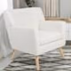 IDMARKET Fauteuil scandinave LIV en tissu bouclette blanc