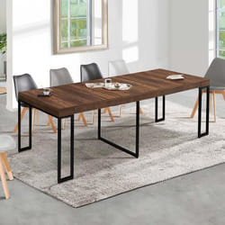 IDMARKET Table console extensible TORONTO 10 personnes 235 cm bois foncé design industriel
