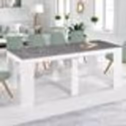IDMARKET Table console extensible ORLANDO 10 personnes 235 cm bois blanc et effet béton