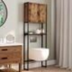 IDMARKET Meuble étagère dessus WC placard DAYTON design industriel avec étagère