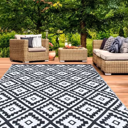 IDMARKET Tapis extérieur BAHAMAS noir 270 x 470 CM
