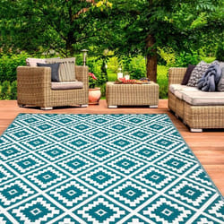 IDMARKET Tapis extérieur BAHAMAS bleu canard 270 x 370 CM