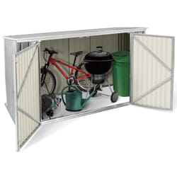 Idmarket - Abri de jardin en métal gris clair verrouillable multi-rangement stockage vélos, outils, poubelles