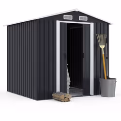La clé d'un jardin bien entretenu et bien rangé est à portée de main ! L'abri de jardin gris en acier galvanisé vous offre un ...
