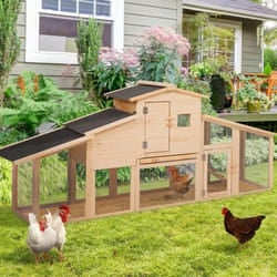 IDMARKET Poulailler clapier en bois XXL avec pondoir enclos et tiroir à déjections 3 poules