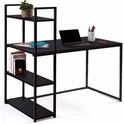 Idmarket - Bureau bibliothèque delson noir design industriel