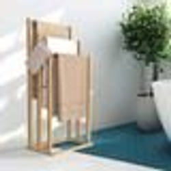 IDMARKET Porte-serviettes sur pied 3 niveaux RITA en bambou
