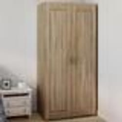 IDMARKET Armoire 2 portes VITO hêtre penderie 80 cm avec étagères rangement maxi capacité