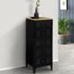 IDMARKET Chiffonnier 5 tiroirs ESTER 40 cm métal noir et plateau façon hêtre design industriel