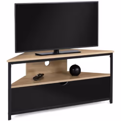 Idmarket - Meuble tv 100 cm d'angle boston avec placard noir design industriel