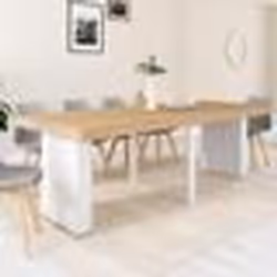 IDMARKET Table console extensible EDEN 10 personnes 235 cm bois et blanc