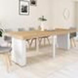 IDMARKET Table console extensible EDEN 10 personnes 235 cm bois et blanc