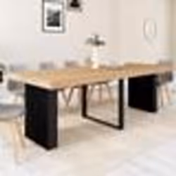 IDMARKET Table console extensible EDEN 10 personnes 235 cm bois et noir
