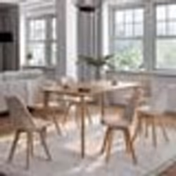 IDMARKET Lot de 6 chaises scandinaves SARA beige pour salle à manger