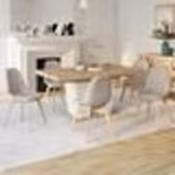 IDMARKET Lot de 6 chaises scandinaves GABY beige en tissu pour salle à manger